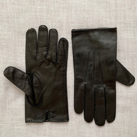 Coach Black Soft Leather Silk Lining Men’s Gloves Size L Made in Italy NEW - Picture 9 of 10